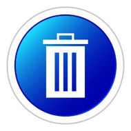 Garbage Can icon on a round button