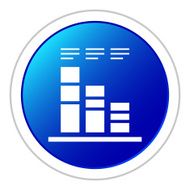 Bar Graph icon on a round button N211