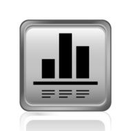 Bar Graph icon on a square button N91