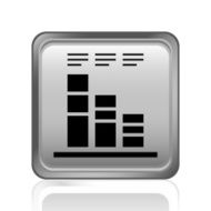 Bar Graph icon on a square button N92