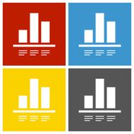 Bar Graph icon on square buttons N51