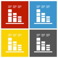 Bar Graph icon on square buttons N52