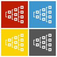 Flowchart icon on square buttons N41