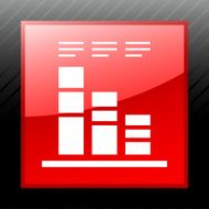 Bar Graph icon on a square button N93