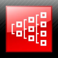Flowchart icon on a square button N78