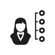 Businesswoman icon on a white background N48