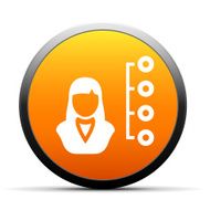 Businesswoman icon on a round button N77
