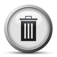 Garbage Can icon on a silver button