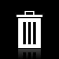 Garbage Can icon on a black background
