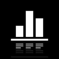 Bar Graph icon on a black background N48