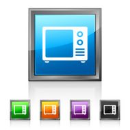 Television Set icon on square buttons N6