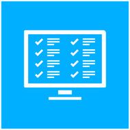 Computer icon on a blue background N6