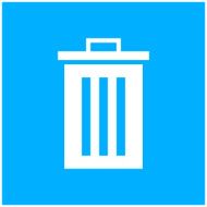Garbage Can icon on a blue background