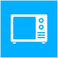 Television Set icon on a blue background N3