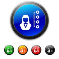 Businesswoman icon on round buttons N17