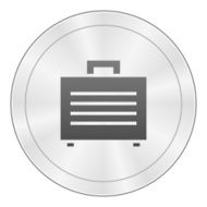 Briefcase icon on a round button N13
