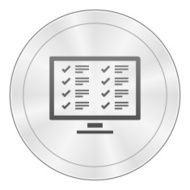Computer icon on a round button N50