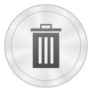 Garbage Can icon on a round button N3