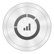 Donut Chart icon on a round button N87