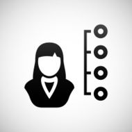 Businesswoman icon on a white background N49