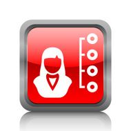 Businesswoman icon on a square button N34