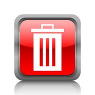 Garbage Can icon on a square button N2