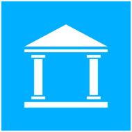 Bank icon on a blue background N13