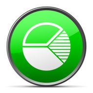 Pie Chart icon on a round button N51