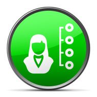 Businesswoman icon on a round button N79