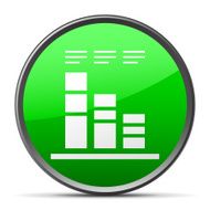 Bar Graph icon on a round button N217