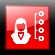 Businesswoman icon on a square button N35