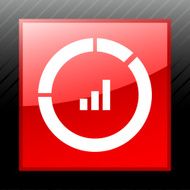 Donut Chart icon on a square button N38