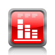 Bar Graph icon on a square button N96
