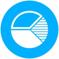 Pie Chart icon on a round button N52