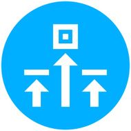 Logistics icon on a round button N83
