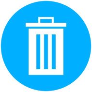 Garbage Can icon on a round button N5