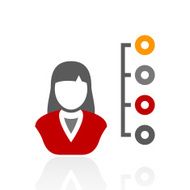 Businesswoman icon on a white background N51