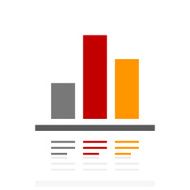 Bar Graph icon on a white background N155