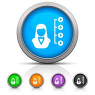 Businesswoman icon on round buttons N18