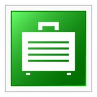 Briefcase icon on a square button N8