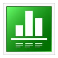 Bar Graph icon on a square button N97