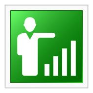 Businessman icon on a square button N87