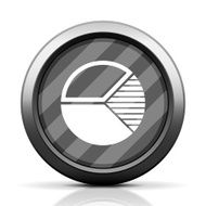 Pie Chart icon on a round button N53