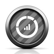 Donut Chart icon on a round button N90