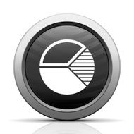 Pie Chart icon on a round button N54