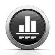 Bar Graph icon on a round button N222
