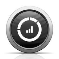 Donut Chart icon on a round button N91
