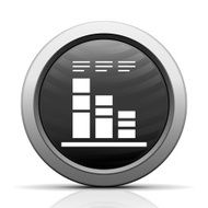 Bar Graph icon on a round button N223
