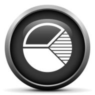 Pie Chart icon on a round button N55