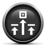Logistics icon on a round button N86
